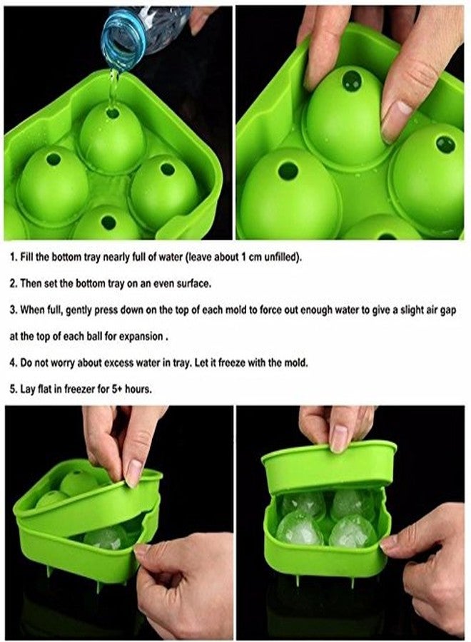 Iktu Ice Ball Maker, Large 2" Silicone Ice Ball Mold, Creates 8 Large 2 Inch Ice Cube Spheres - 2 Trays, 4 Balls Each - Image 5